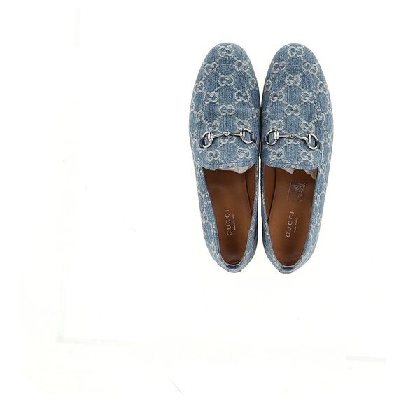 Gucci Jordaan Monogram Loafers in Blue Denim - Picture 11 of 12